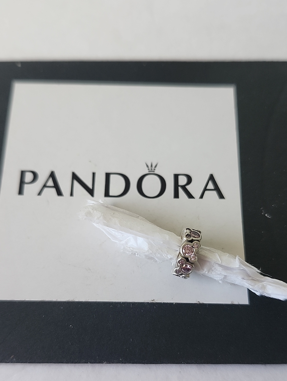 Pandora Retired Sterling Silver Minnie Mouse Pink CZ Spacer 791927pcz